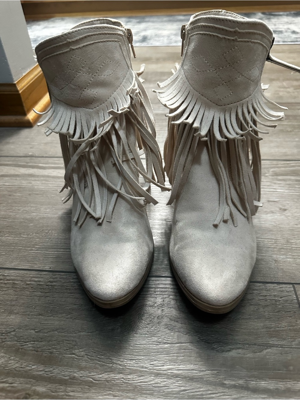 Fringe Suede Ankle Boots